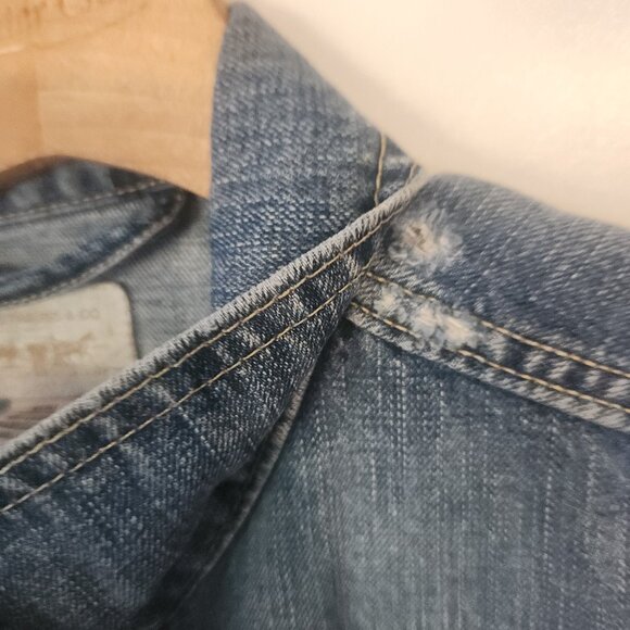 VTG Women’s Levis Denim Jacket Type 1 Cropped Cotton Red Tab Womens Medium - Picture 11 of 16